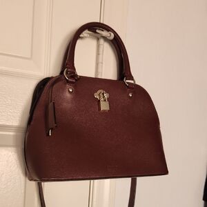 Arezzo Maroon Leather Hand/Crossbody Bag